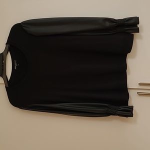 Generation love black sweatshirt with faux leather sleeves. Xl